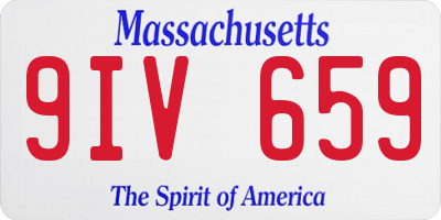 MA license plate 9IV659