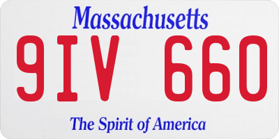 MA license plate 9IV660
