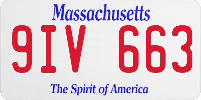 MA license plate 9IV663