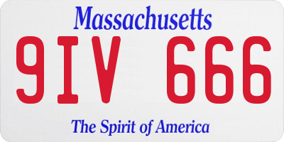 MA license plate 9IV666