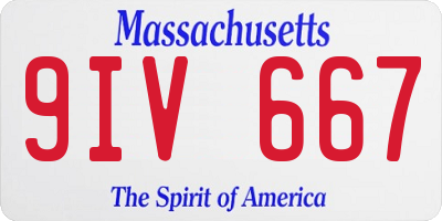 MA license plate 9IV667