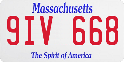 MA license plate 9IV668