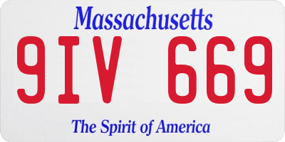 MA license plate 9IV669