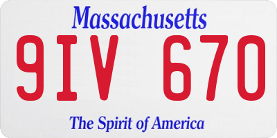MA license plate 9IV670