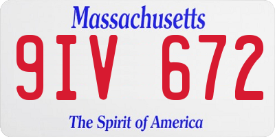 MA license plate 9IV672