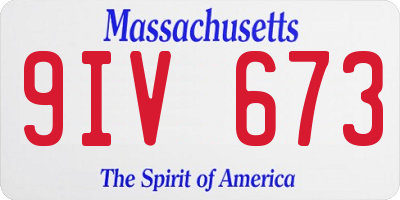 MA license plate 9IV673