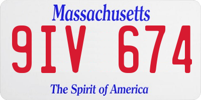 MA license plate 9IV674