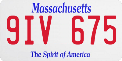 MA license plate 9IV675