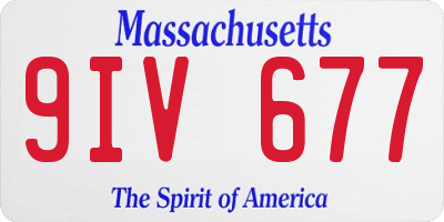MA license plate 9IV677
