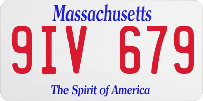 MA license plate 9IV679
