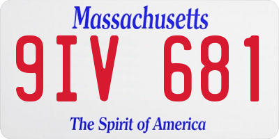 MA license plate 9IV681