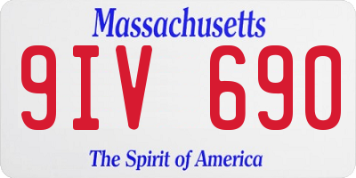 MA license plate 9IV690
