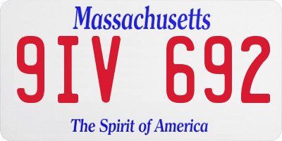 MA license plate 9IV692
