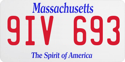 MA license plate 9IV693