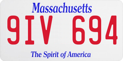 MA license plate 9IV694