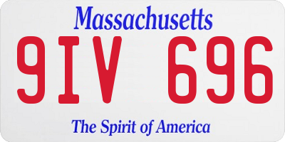 MA license plate 9IV696