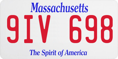 MA license plate 9IV698
