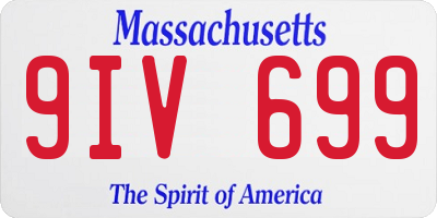 MA license plate 9IV699