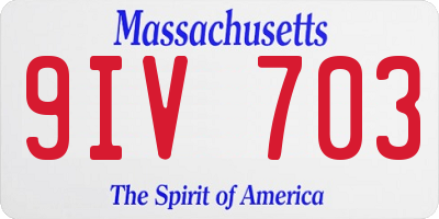 MA license plate 9IV703