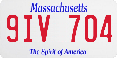 MA license plate 9IV704