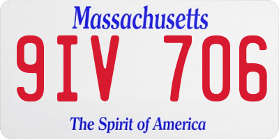 MA license plate 9IV706
