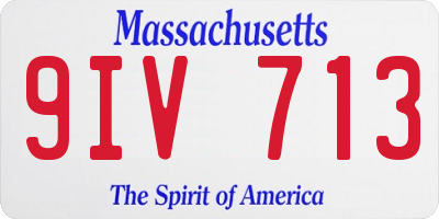 MA license plate 9IV713
