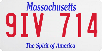 MA license plate 9IV714