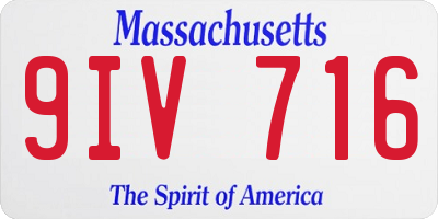 MA license plate 9IV716