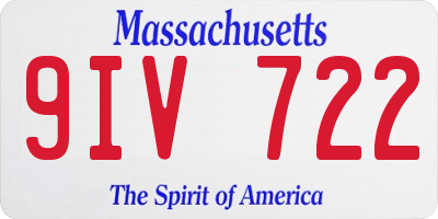 MA license plate 9IV722