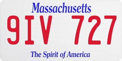 MA license plate 9IV727