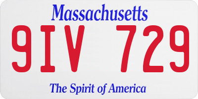 MA license plate 9IV729