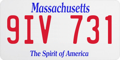 MA license plate 9IV731