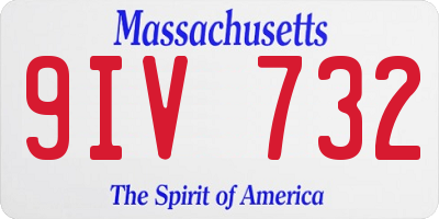 MA license plate 9IV732