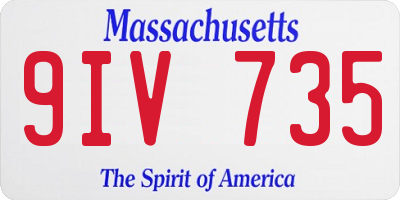MA license plate 9IV735