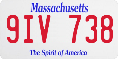 MA license plate 9IV738