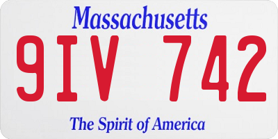 MA license plate 9IV742