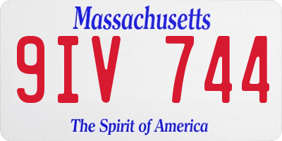 MA license plate 9IV744