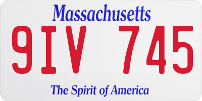MA license plate 9IV745