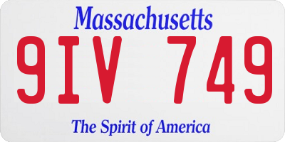 MA license plate 9IV749