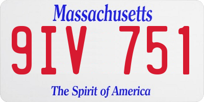 MA license plate 9IV751