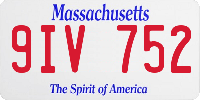 MA license plate 9IV752