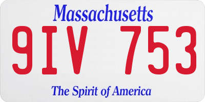 MA license plate 9IV753