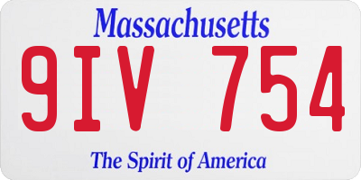 MA license plate 9IV754