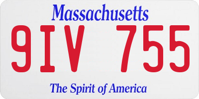MA license plate 9IV755