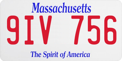 MA license plate 9IV756