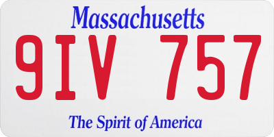 MA license plate 9IV757