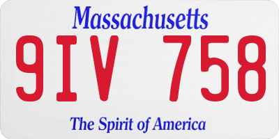 MA license plate 9IV758