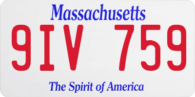 MA license plate 9IV759