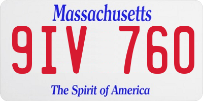 MA license plate 9IV760