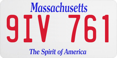 MA license plate 9IV761
